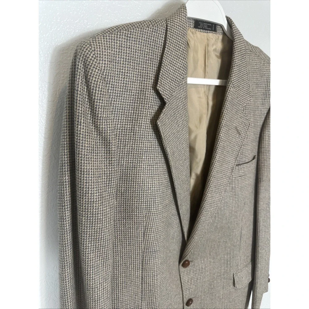 Stafford Executive Mens 42R Gray Taupe Tweed Wool Linen Silk Classic Sport Coat